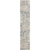 Nourison Quarry 2ft. 2in. x 20ft. Ivory Grey Blue Modern Indoor Rug