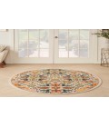 Nourison Allur Ivory Multicolor ALR03 4 ft. Round Rug