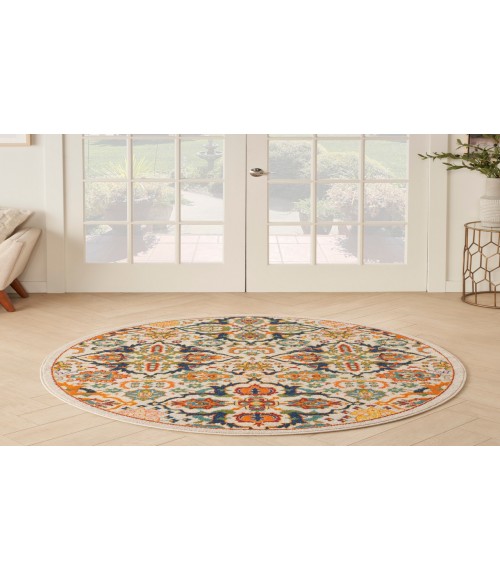Nourison Allur Ivory Multicolor ALR03 4 ft. Round Rug