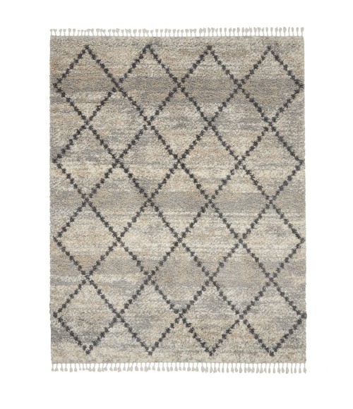 Nourison Scandinavian Shag Silver Grey SCN01 7 ft. 10 in. X 10 ft. 6 in. Rect. Rug