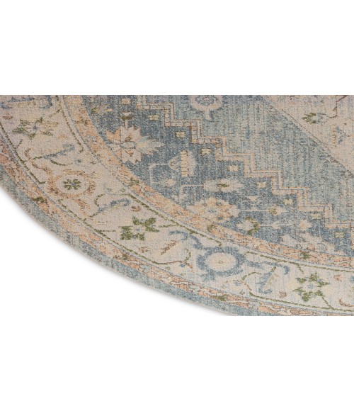 Nourison Astra Machine Washable Silver Blue ASW11 4 ft. Round Rug