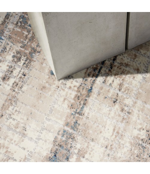 Calvin Klein Infinity Area Rug IFN02 Ivory Grey Blue