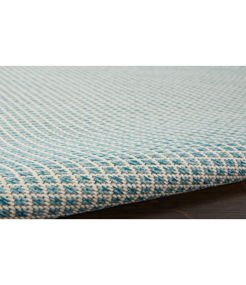 Nourison Courtyard Ivory Aqua COU01 8 ft. Square Rug