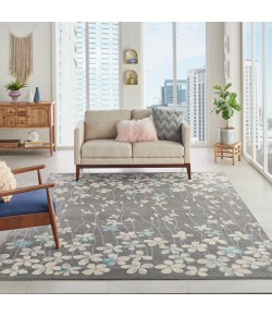 Nourison Tranquil(Traql) - Tra04 Grey Beige Area Rug 8 ft. X 10 ft. Rectangle