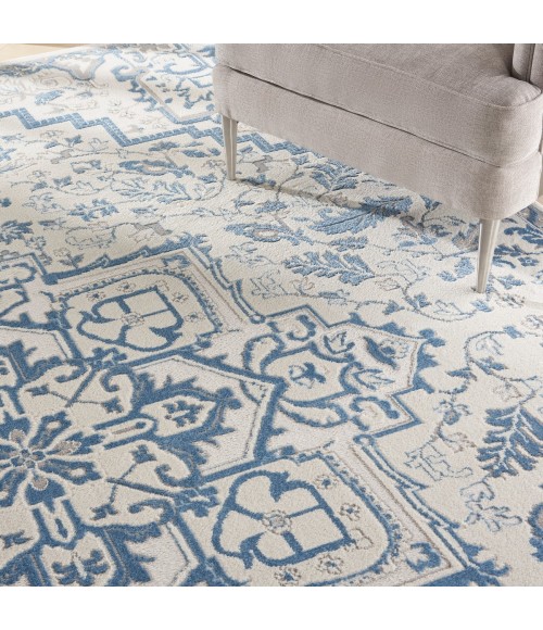 Elation Area Rug Nourison Elation Area Rug ETN10 Ivory Blue 9' x 12'