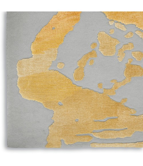 Nourison Prismatic Area Rug PRS19 Grey/Gold 7'9" x 9'9"