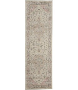 Nourison Tranquil(Traql) - Tra06 Ivory Pink Area Rug 2 ft. 3 X 7 ft. 3 Rectangle