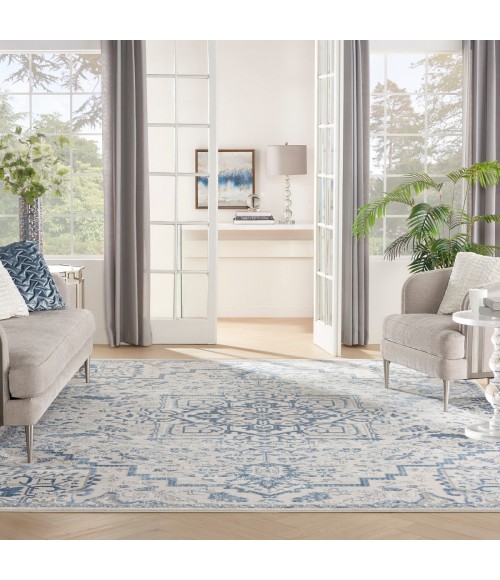 Elation Area Rug Nourison Elation Area Rug ETN10 Ivory Blue 7'10" x 9'10"