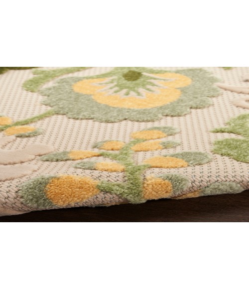 Nourison Aloha Ivory Green ALH17 5 ft. 3 in. Round Rug