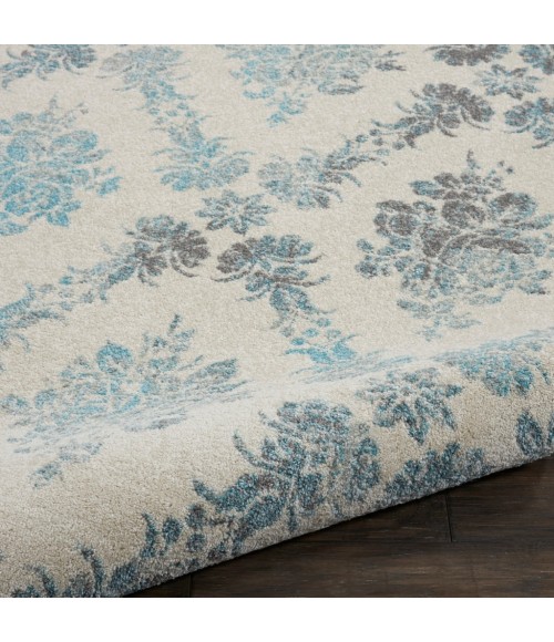 Nourison Tranquil Area Rug TRA09-Ivory/Turquoise