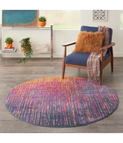 Nourison Passion 4' Round Multicolor Modern Indoor Rug