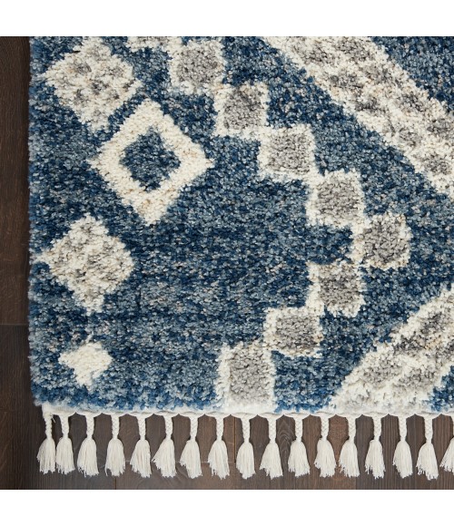 Nourison Scandinavian Shag Denim Blue SCN02 5 ft. 3 in. X 7 ft. 9 in. Rect. Rug