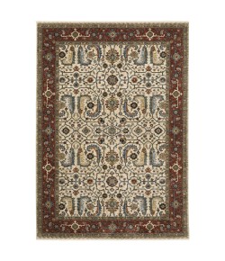 Oriental Weavers Aberdeen 144D1 Ivory/ Red Area Rug 6 ft. 7 in. X 9 ft. 6 in. Rectangle