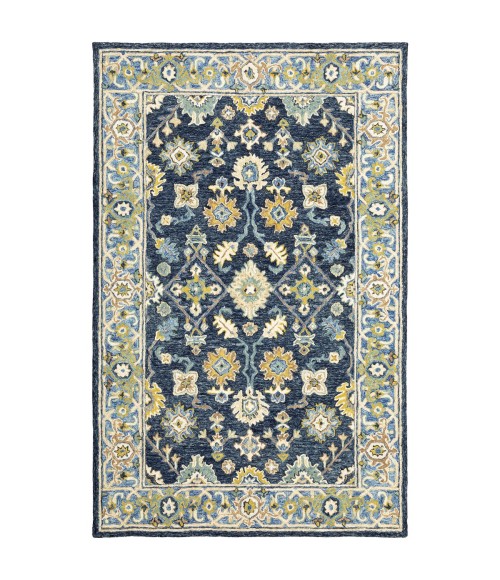 Oriental Weavers Area Rug Alfresco 28405 Navy 5' X  8'