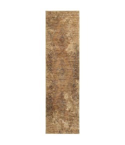 Oriental Weavers Andorra 6845D Gold/ Brown Area Rug 2 ft. 6 in. X 12 ft. 0 in. Runner