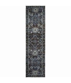 Oriental Weavers Andorra 7124A Navy/ Blue Area Rug 2 ft. 3 in. X 8 ft. 0 in. Runner