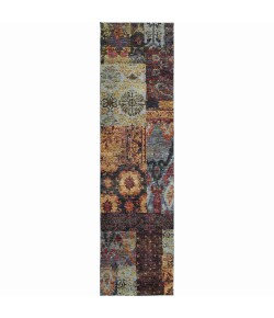 Oriental Weavers Andorra 7137A Multi/ Blue Area Rug 2 ft. 3 in. X 8 ft. 0 in. Runner