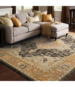 Oriental Weavers Andorra 7138B Gold/ Grey Area Rug 2 ft. 6 in. X 12 ft. 0 in. Runner