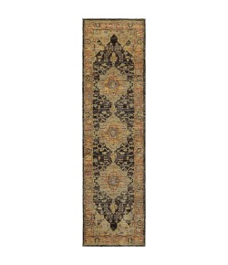 Oriental Weavers Andorra 7138B Gold/ Grey Area Rug 2 ft. 6 in. X 12 ft. 0 in. Runner
