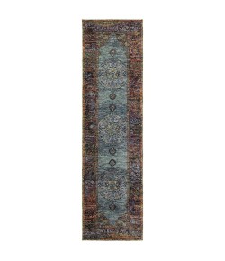 Oriental Weavers Andorra 7139A Blue/ Multi Area Rug 2 ft. 6 in. X 12 ft. 0 in. Runner