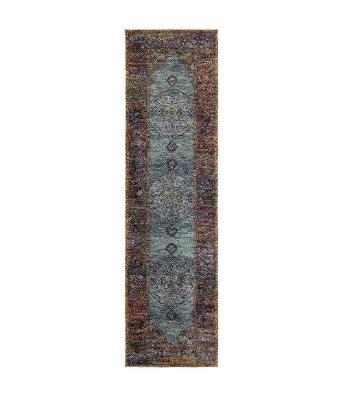 Andorra Area Rug Oriental Weavers Area Rug Andorra 7139A Blue 10' 0" X 13' 2"