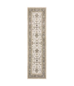 Oriental Weavers Andorra 9537P Ivory/ Blue Area Rug 2 ft. 3 in. X 8 ft. 0 in. Runner
