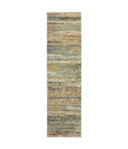 Oriental Weavers Atlas 8037J Gold/ Green Area Rug 2 ft. 6 in. X 12 ft. 0 in. Runner