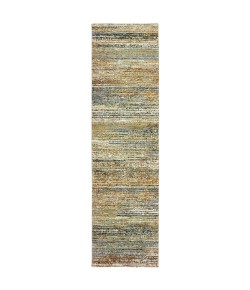 Oriental Weavers Atlas 8037J Gold/ Green Area Rug 2 ft. 3 in. X 8 ft. 0 in. Runner