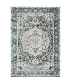 Oriental Weavers Charleston Cha01 Blue/ Ivory Area Rug 5 ft. X 7 ft. Rectangle