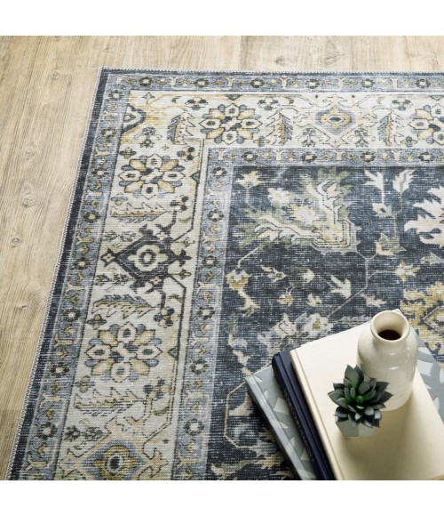 Oriental Weavers Area Rug Charleston CHA08 Charcoal 2' X  8' Runner