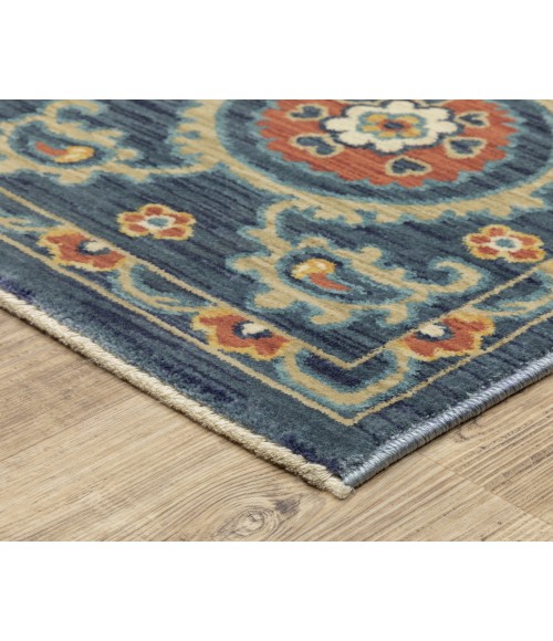 Oriental Weavers Francesca Rug Oriental Weavers FRANCESCA fr11b Blue/Rust Rug 3'3X5'