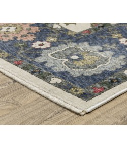 Oriental Weavers Hastings Ha01E Ivory/ Blue 2 Ft. 3 In. X 7 Ft. 6 In. Runner Rug