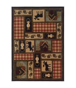 Oriental Weavers Hudson 1067A Brown/ Red Area Rug 5 ft. 3 in. X 7 ft. 6 in. Rectangle