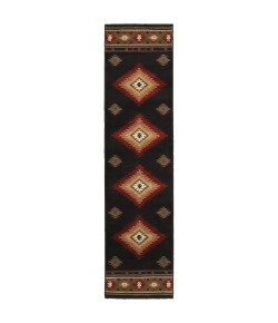 Oriental Weavers Hudson 087G1 Black/ Green Area Rug 1 ft. 10 in. X 7 ft. 6 in. Runner