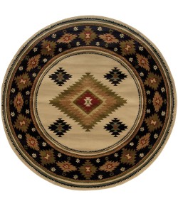 Oriental Weavers Hudson 087I1 Beige/ Green Area Rug 7 ft. 8 in. Round