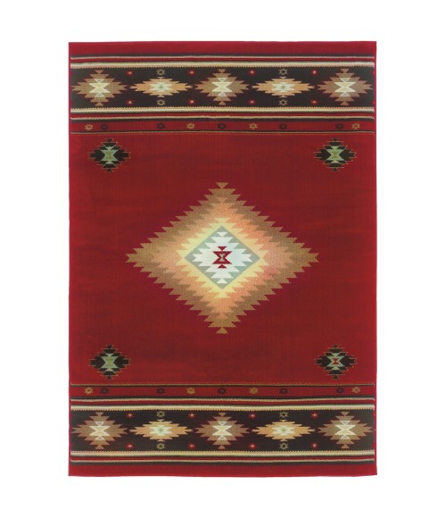 Oriental Weavers Area Rug Hudson 087K1 Red 5' 3" X  7' 6"