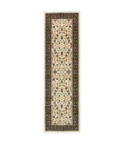Oriental Weavers Kashan 108X1 Ivory/ Black Area Rug 2 ft. 3 in. X 7 ft. 6 in. Runner
