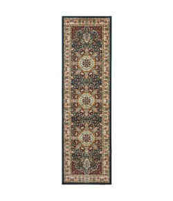 Oriental Weavers Kashan 119U1 Navy/ Ivory Area Rug 2 ft. 3 in. X 7 ft. 6 in. Runner