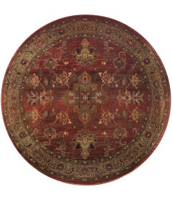 Oriental Weavers Kharma 836C4 Red/ Green Area Rug 6 ft. Round