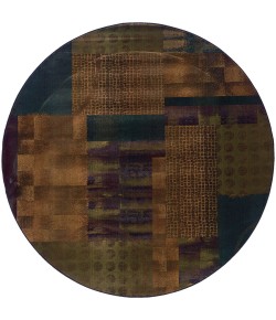 Oriental Weavers Kharma Ii 703X4 Blue/ Green Area Rug 8 ft. Round