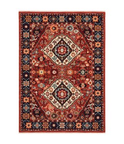 Oriental Weavers Lilihan 2061V Red/ Blue Area Rug 5 ft. 3 in. X 7 ft. 6 in. Rectangle