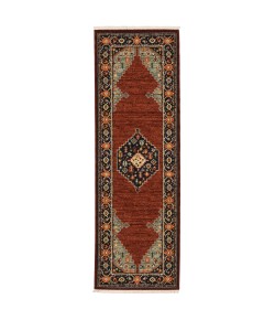 Oriental Weavers Lilihan 5503M Red/ Blue Area Rug 2 ft. 6 in. X 12 ft. Runner