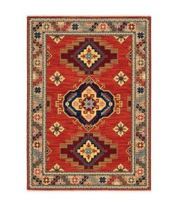 Oriental Weavers Lilihan 5504P Red/ Multi Area Rug 6 ft. 7 in. X 9 ft. 6 in. Rectangle