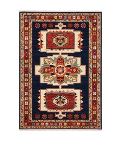 Oriental Weavers Lilihan 090B6 Blue/ Red Area Rug 5 ft. 3 in. X 7 ft. 6 in. Rectangle