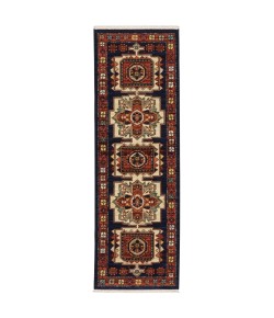 Oriental Weavers Lilihan 090B6 Blue/ Red Area Rug 2 ft. X 6 ft. Runner