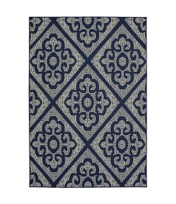 Oriental Weavers Marina 3804B Navy/ Ivory Area Rug 7 ft. 10 in. X 10 ft. 10 in. Rectangle