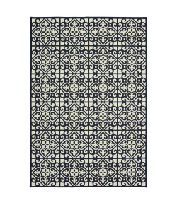 Oriental Weavers Marina 5927B Ivory/ Navy Area Rug 1 ft. 9 in. X 3 ft. 9 in. Rectangle