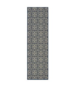 Oriental Weavers Marina 5927B Ivory/ Navy Area Rug 2 ft. 3 in. X 7 ft. 6 in. Runner