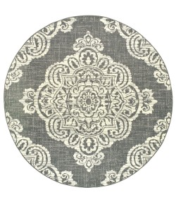 Oriental Weavers Marina 5929E Grey/ Ivory Area Rug 7 ft. 10 in. Round