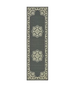 Oriental Weavers Marina 7764E Grey/ Ivory Area Rug 2 ft. 3 in. X 7 ft. 6 in. Runner